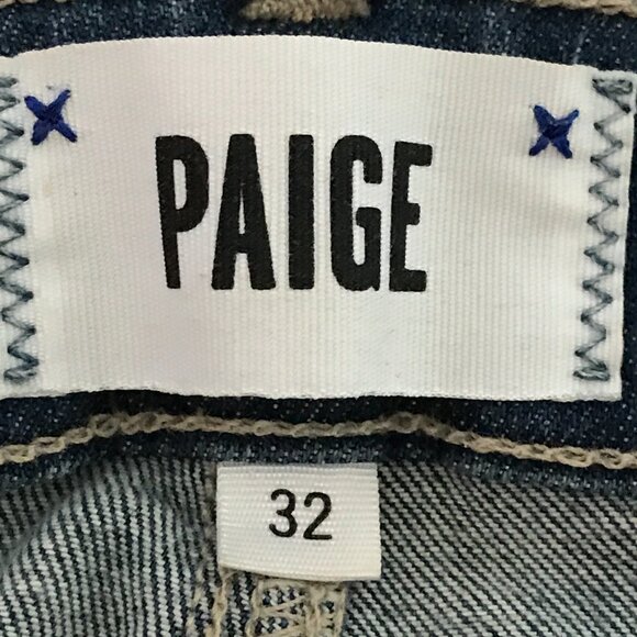 Paige Verdugo Ankle Jeans Women 32 Blue Destructed Mid Rise Distressed Preppy - Picture 3 of 13